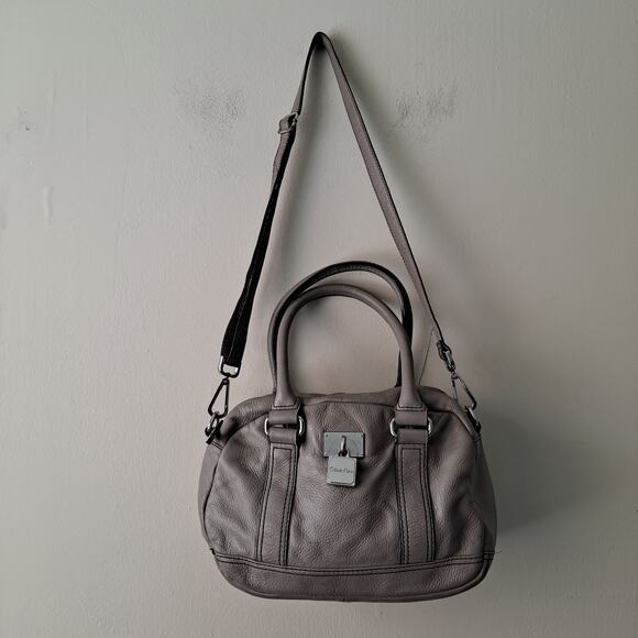 Calvin Klein Bag Women Taupe Leather Hobo Shoulder Strap Silver Hardware Taupe - Picture 5 of 16